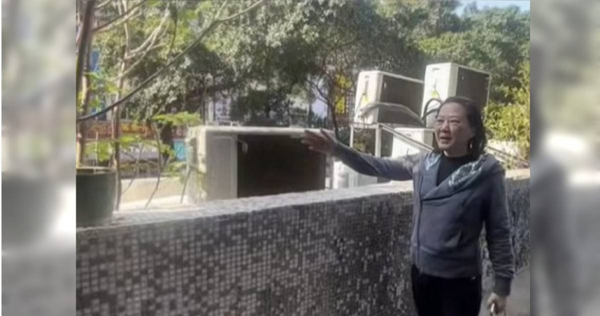 大陸廣州天河區一名梁姓女子,搬離自己的房子,結果1年後回來住,竟發現自己家陽台外面,被12台冷氣室外機包圍。(圖/抖音)