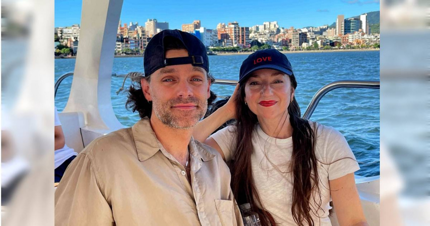 挪威影后安德莉雅布萊恩霍維格、潛力男神塔優西塔戴拉雅各布森來台體驗淡水渡輪。（圖／海鵬提供）