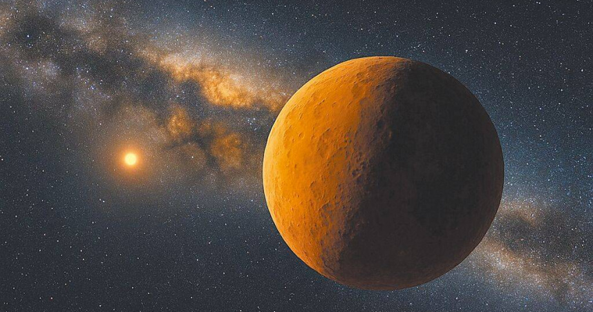 中研院團隊發現一顆名為「菊石」的遙遠天體「2023 KQ14」，運行軌道方向與推測的第九行星完全相反。（圖／中研院提供）