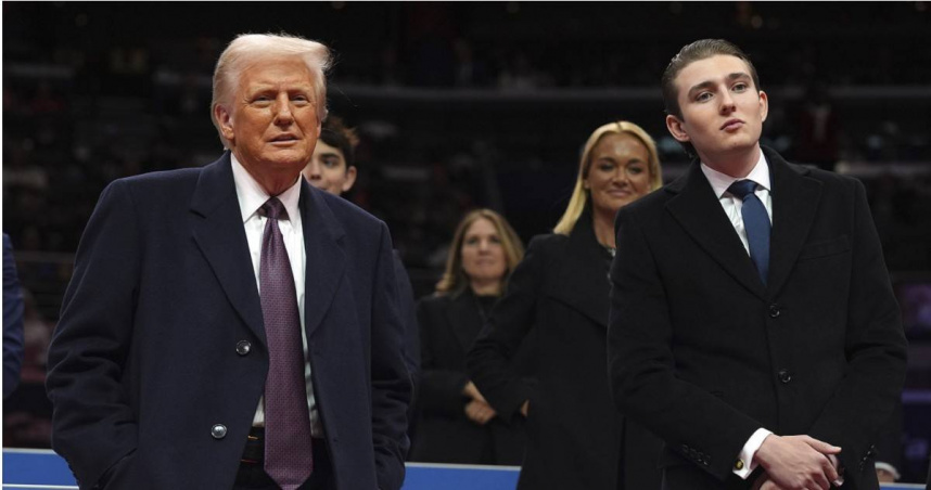 美國總統川普之子巴倫日前在川普大樓進行私人約會，整層樓封閉維安。（圖／達志／美聯社，下同）