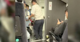 劉姓婦人買錯票占座拒下車，14日遭鐵路警察強制帶離時情緒激動大喊救命，15日再度遭鐵路警察強制拖下車廂。（圖／翻攝自社會事新聞影音）