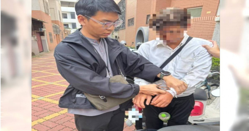 昨日17時55分，警方逮捕犯案男子。（圖／翻攝畫面）