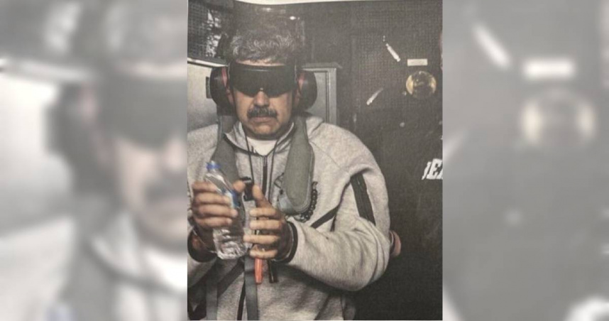 委內瑞拉總統馬杜洛（Nicolás Maduro）在3日的美國軍事偷襲行動中遭到綁架。（圖／Truth Social／@realDonaldTrump）