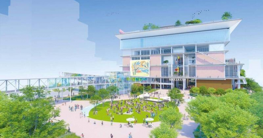 「國家兒童未來館」，於今（13）日正式通過都市設計審議，預計可於今年動工，2030年落成。圖為完工模擬圖。（圖／擷取自行政院官網）