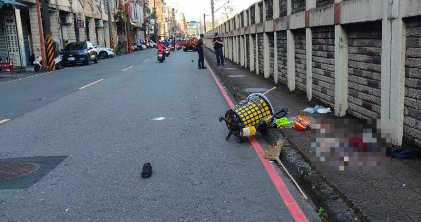 新北樹林女清潔員清晨掃街遭機車高速追撞！人車噴飛逾40公尺　送醫傷重不治