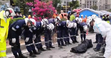 欣佳酒店坍塌「罹難者被抬出」!救難人員忍淚3鞠躬 還有約20人待救