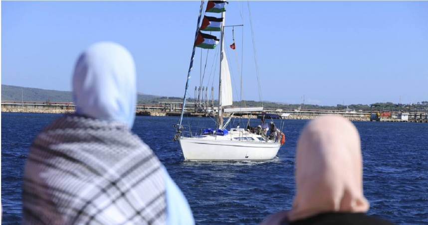旨在突破以色列對加薩走廊封鎖的「全球堅韌船隊」（Global Sumud Flotilla，GSF）。（圖／達志／美聯社）