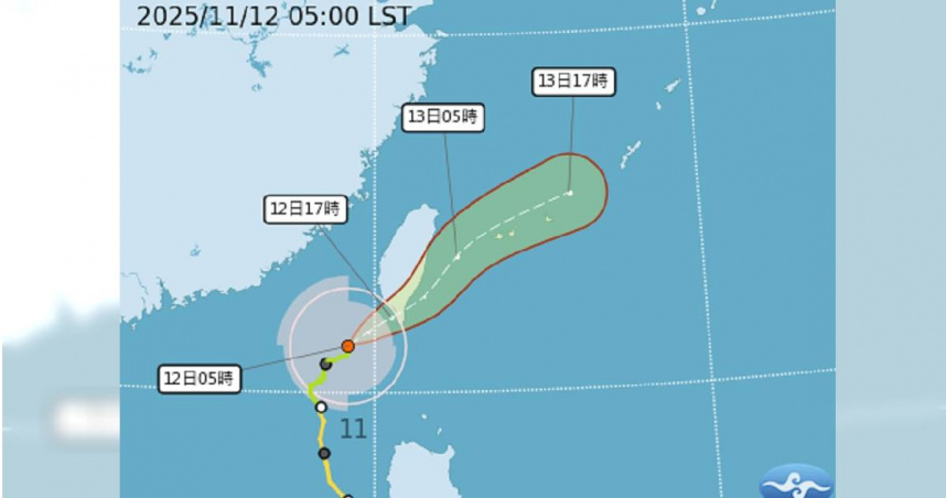「鳳凰」颱風可能在今晚登陸台灣。（圖／中央氣象署）