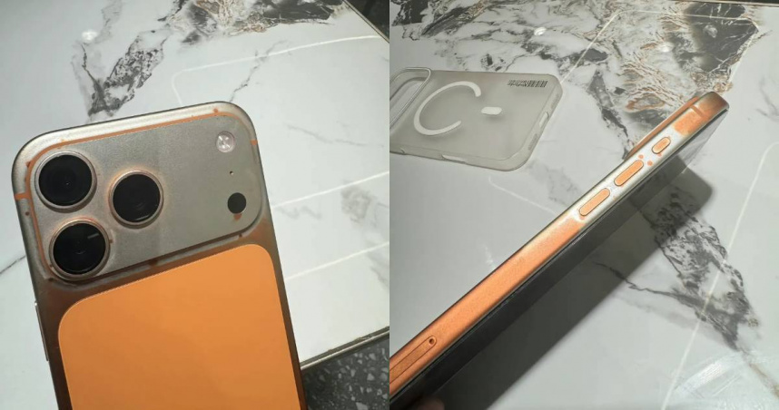 有外國網友用濕紙巾擦手機外殼竟掉漆。 （圖／翻攝X／＠Rui35052730）