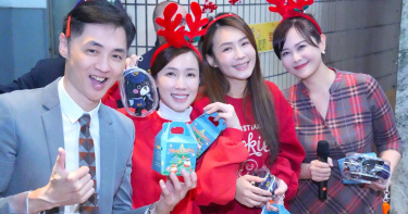 宋逸民（左起）小薰、李又汝、陳維齡，受邀前往內政部警政署報佳音。（圖／藝起發光提供）