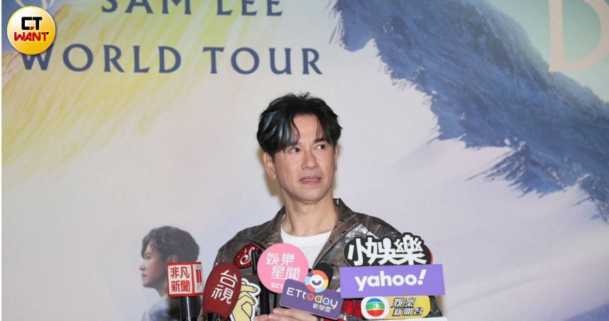 李聖傑受訪時突然遇到地震。（圖／蘇聖倫攝）