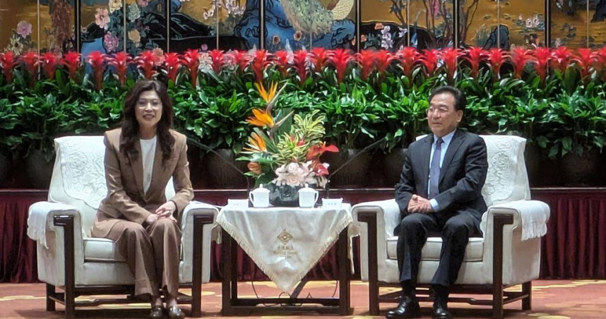 鄭麗文會晤江蘇省委書記信長星 。（圖／報系資料庫）