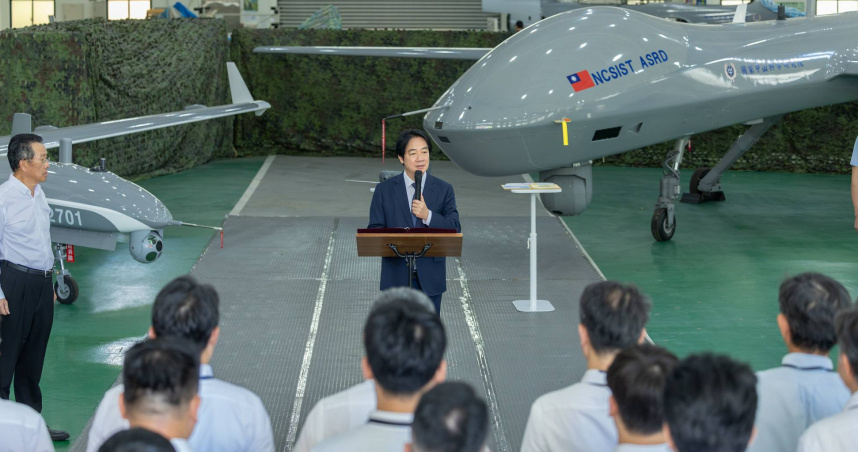 賴清德呼籲立法院支持國防特別預算，支持國家打造無人機攻防系統，讓各項目迅速就位，共同守護國家安全、維護印太和平與穩定。（圖／取自總統府網站）