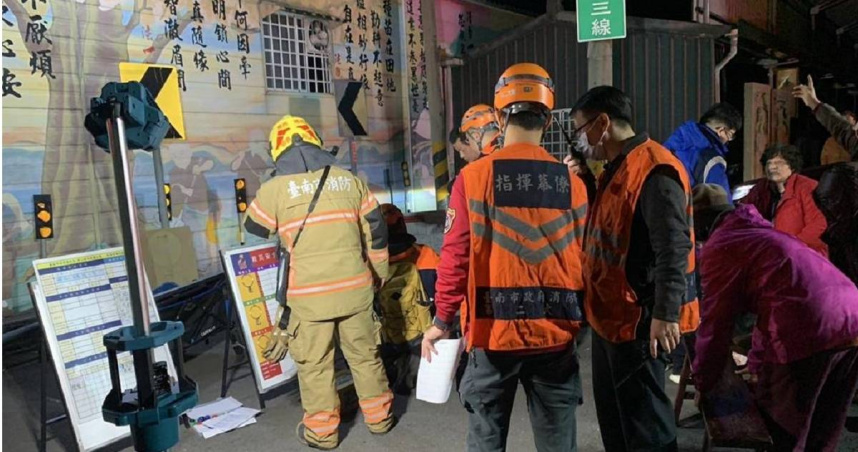 嘉義縣大埔鄉凌晨發生芮氏規模6.4地震。（圖／消防署提供）