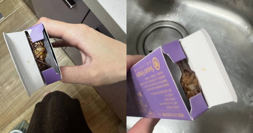 有消費者拆新隱眼驚見大蟑螂在裡面。（圖／Threads／@lh_ninimaji0111）