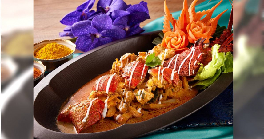 台北喜來登SUKHOTHAI泰式餐廳為歡慶潑水節設計期間限定料理，圖為「椰汁水姑娘龍蝦乾咖哩」。（圖／台北喜來登大飯店提供）