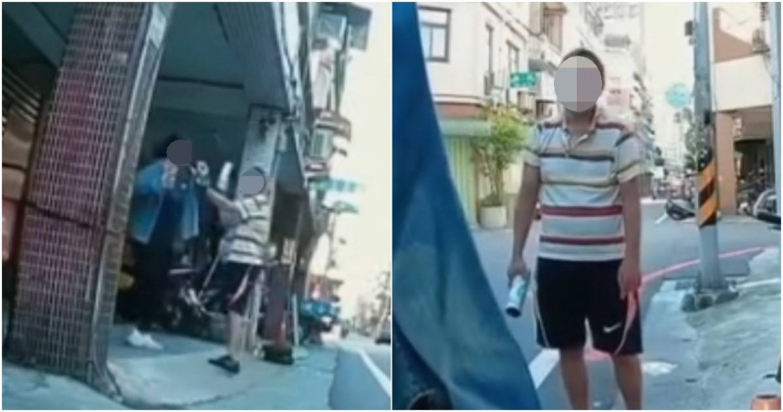 桃園一名女子10日下午4時許準備走路去接女兒放學時，突遭一名陌生男子當街攔住，聲稱她「欠錢2千元」沒還，還手持保溫瓶作勢攻擊，嚇得她尖叫求救。（圖／翻攝自Threads）