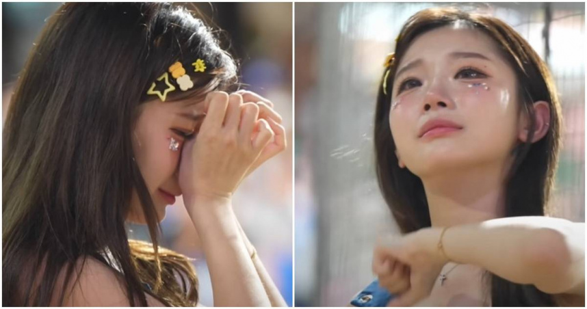 李珠珢應援突爆哭。（圖／翻攝自台式應援團YT）