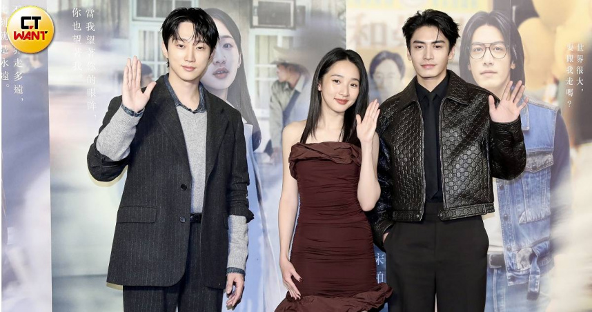 振永（左起）、李沐、宋柏緯在電影首映會上重聚。（圖／侯世駿攝）