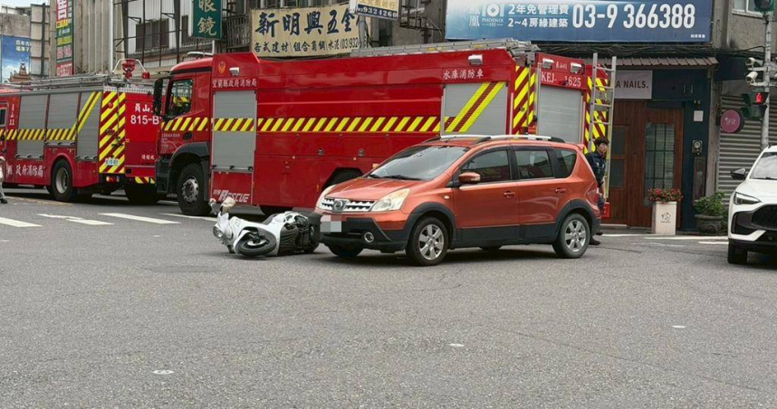 宜蘭市鬧區驚魂連環事故，9點早高峰變「災難現場」交通全面癱瘓。（圖／翻攝畫面）