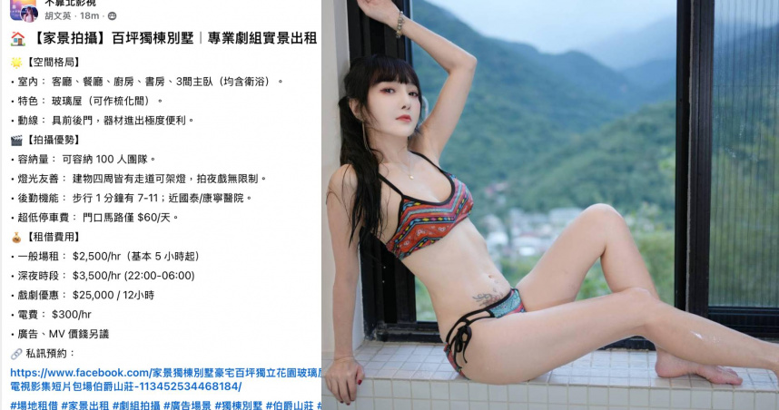 獨家／「美魔女」胡文英斜槓當包租婆　私密豪宅化身「專業片場」行情曝光