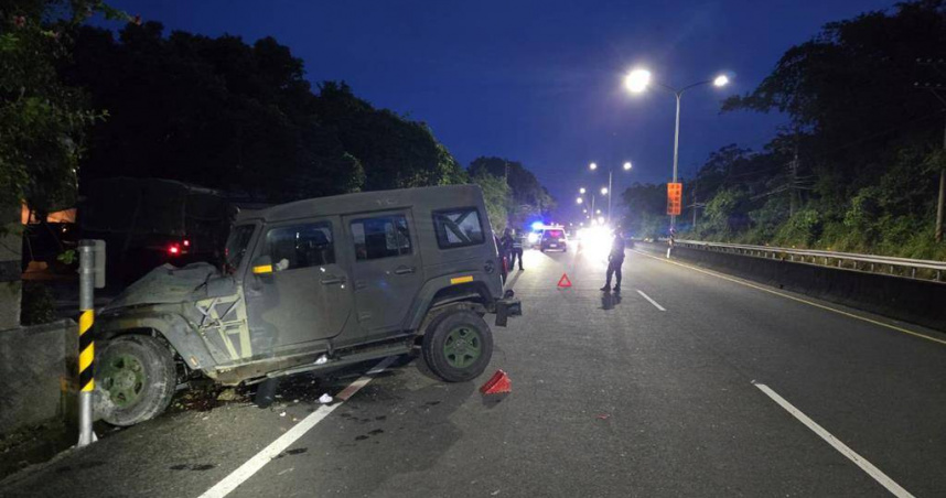 漢光演習又出事！八軍團軍車自撞石墩　3官兵受傷送醫