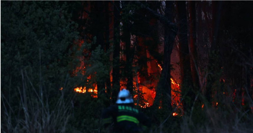 日本北部地區的山林大火已持續燃燒5天。（圖／達志／美聯社）