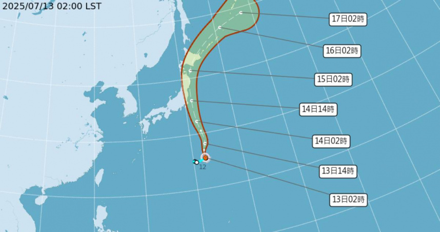 輕颱「百合」生成。（圖／中央氣象署）