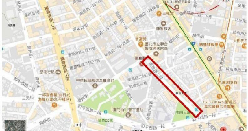 南昌路二段封閉路段。（圖／翻攝畫面）