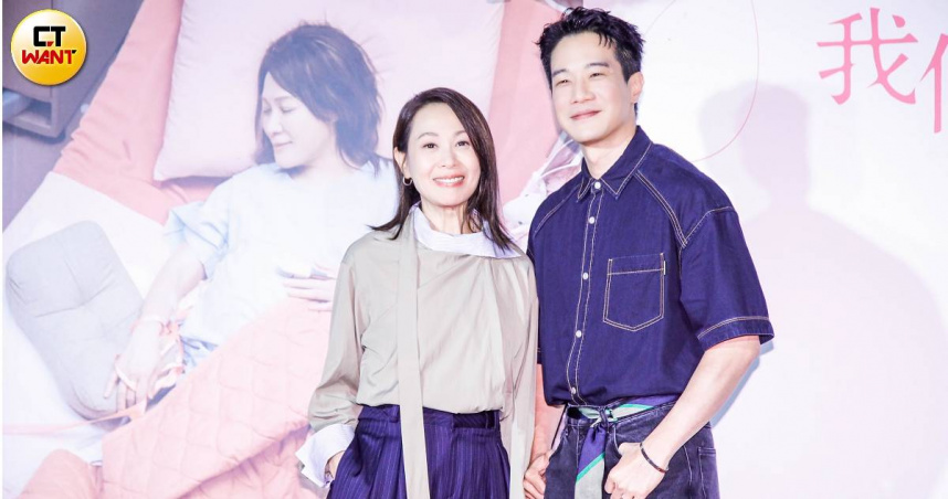 電影《我們意外的勇氣》的男、女主角薛仕凌、劉若英昨現身首映會現場。（圖／趙文彬攝）