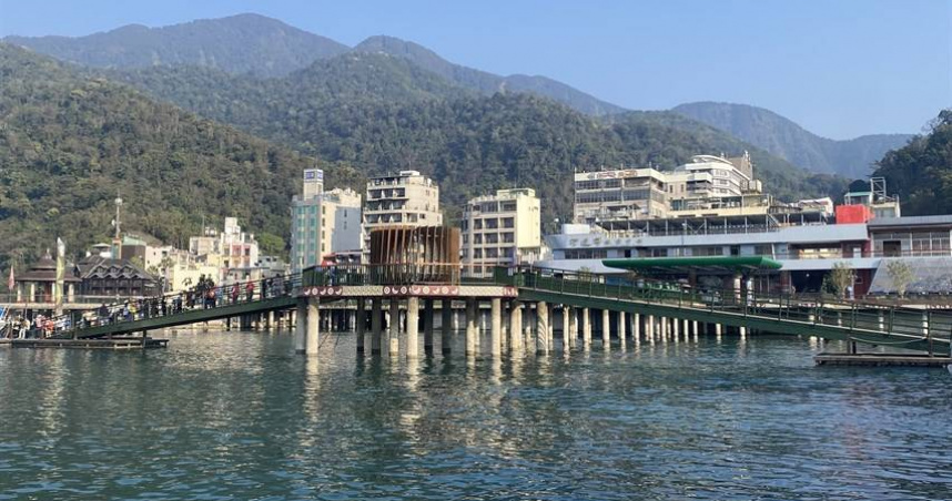 受近期降雨量偏低且無明顯降雨訊號及下游農業灌溉用水影響，日月潭水庫水位出現明顯下降趨勢。（圖／日管處提供）