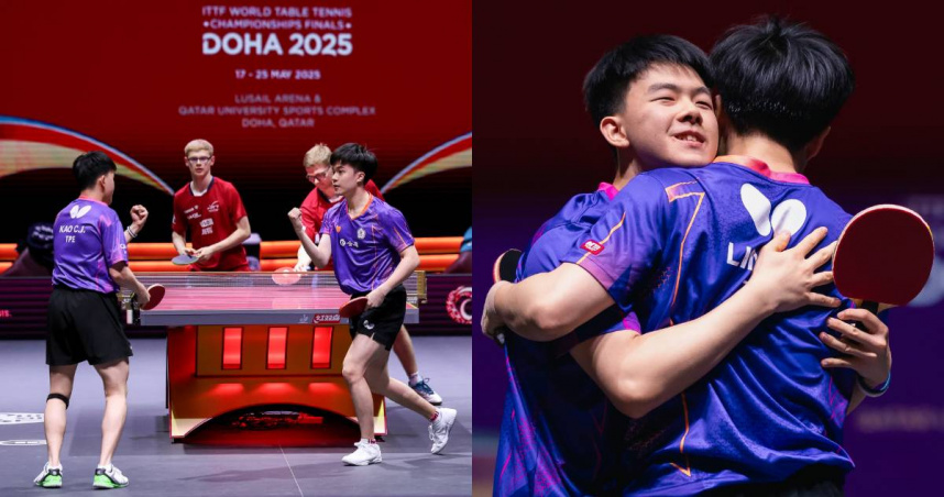 「柚香林萌」林昀儒、高承睿取得世錦賽金牌戰門票。（圖／翻攝自臉書／World Table Tennis）