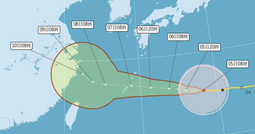 白海豚颱風周六至周日最接近台灣。（圖／氣象署提供）