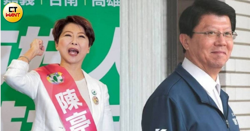 台南市長參選人陳亭妃（左）與謝龍介（右）。(圖／黃耀徵、周志龍攝）