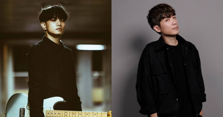 楊肅浩（左）表示小時候電視廣告放MV宣傳時就聽蕭閎仁（右）的歌。（圖／時刻娛樂提供）