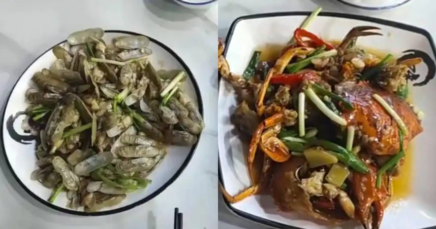 這兩道菜就要價台幣近三千元。（圖／翻攝自中華網）