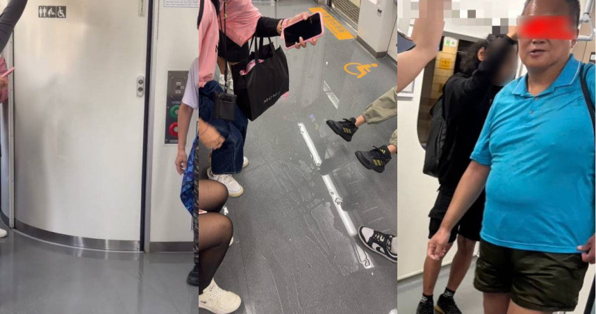 51歲潘姓男子在台鐵車廂內洗澡。（圖／翻攝自Threads／@23_lyxnnn）