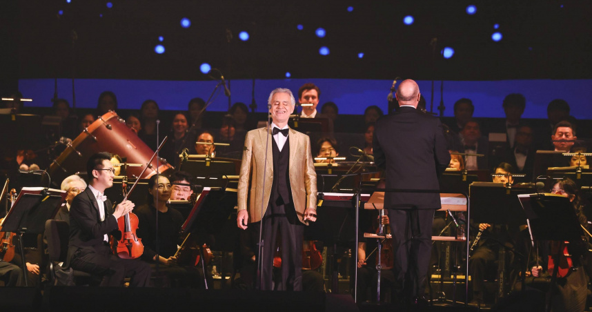 安德烈波伽利登上大巨蛋開唱，成為首位登上大巨蛋的西洋巨星。（圖／牛耳藝術提供）