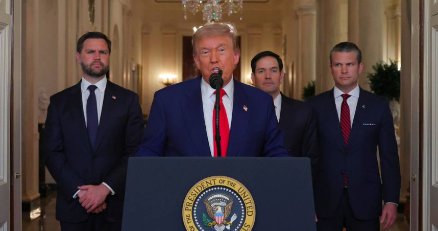 川普發表全國演說。（圖／達志／美聯社）