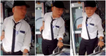 公車離站不能下!宜蘭伯爆氣嗆司機「你神經病」 口水攻擊:呸~他X的