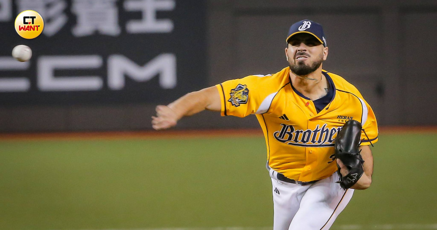 兄弟首登場洋投黃博多，主投6局飆9K零失分。(圖／侯世駿攝）