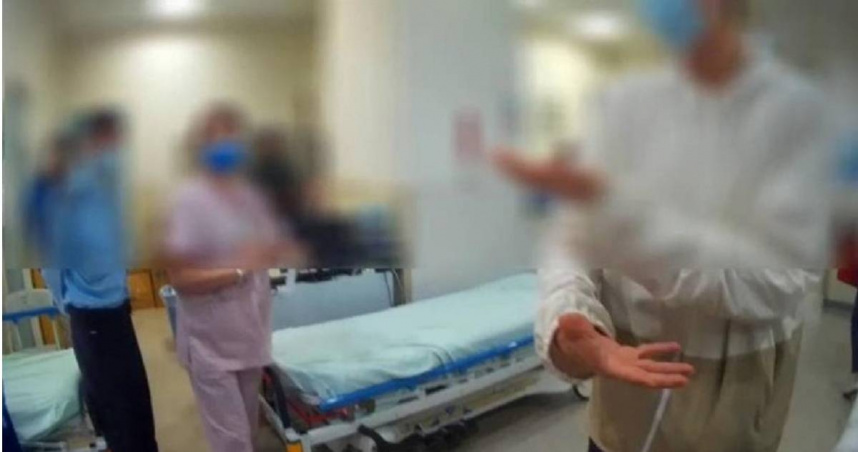 台中林新醫院有醉男因掛號費問題起糾紛，還涉嫌推撞醫師，後續遭警方通知到案。（圖／翻攝畫面）