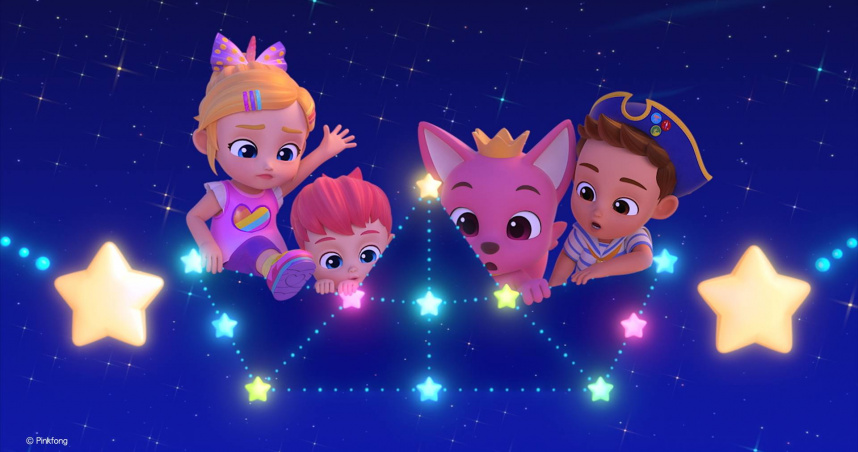 貝貝彬（左二）與碰碰狐（右二）是兒童界人氣巨星。（圖／甲上娛樂提供）