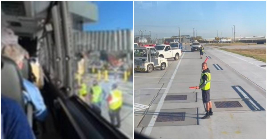 女子表示，她訂好票後到機場，竟然搭遊覽車轉機。（圖／翻攝kristamoats TikTok，下同）