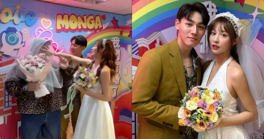 陳晨威結婚登記現場，驚見「正宮」來搶婚。（圖／翻攝IG／juliaaa.49）