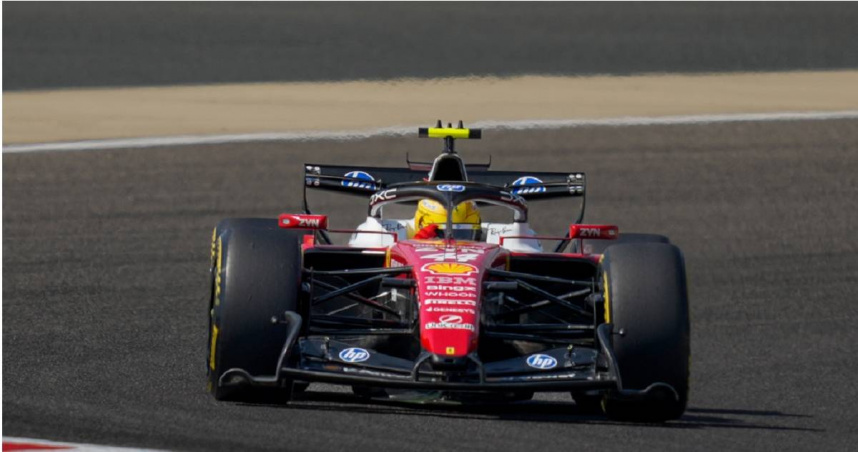 圖為巴林沙漠中的薩基爾賽道（Sakhir Circuit）。（圖／達志／美聯社）