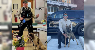 美國紐澤西州2隻警犬因一名41歲警官疏忽，害牠們在巡邏車內活活熱死。（圖／翻攝自臉書／Salem County Prosecutor's Office）