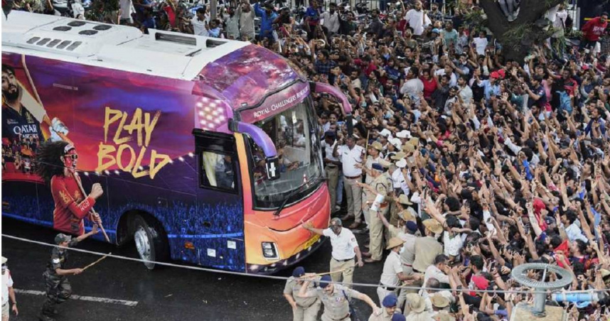 6月4日，印度南部大城班加羅爾（Bengaluru）板球隊伍「班加羅爾皇家挑戰者隊」在印度板球超級聯盟賽的冠軍戰上擊敗對手奪冠，在慶祝活動中爆出恐怖的踩踏事件。（圖／達志／美聯社）