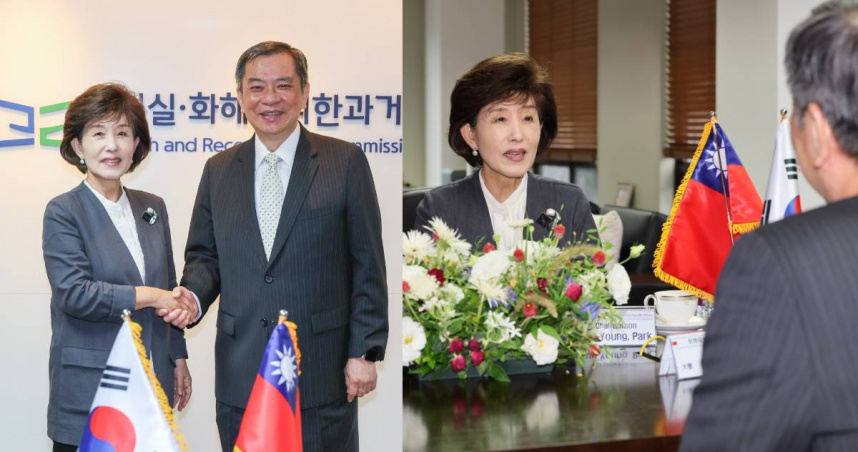 南韓官員（左）曝駐韓代表登門道歉。（圖／翻攝自臉書＠edupsy613）