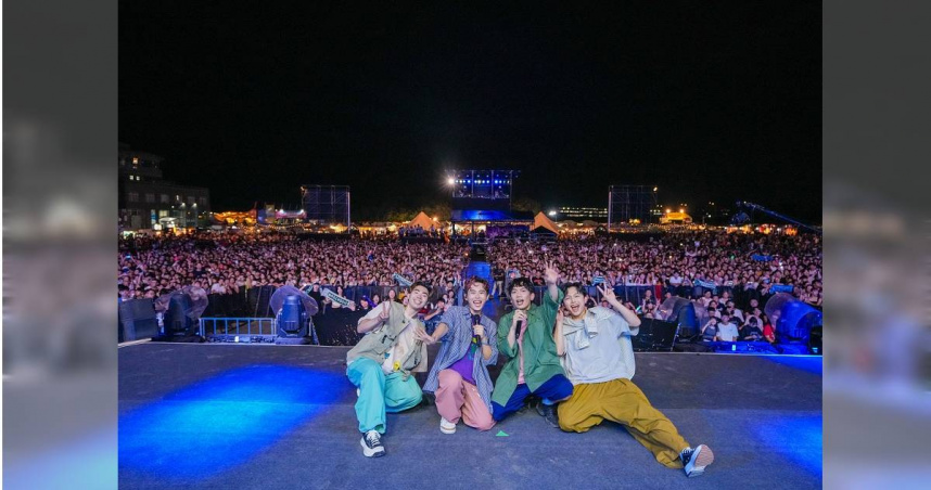 理想混蛋主唱雞丁不小心在台上破音。（圖／桃園市政府提供）